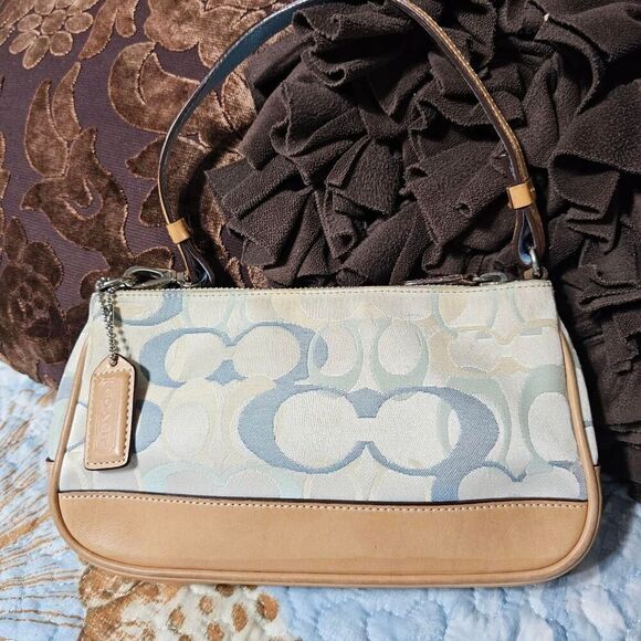 Vintage 2003 y2k rare optic blue Coach Demi shoulder bag purse